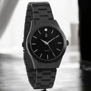 NIC & SYD Swarovski Crystals Black Quartz Watch